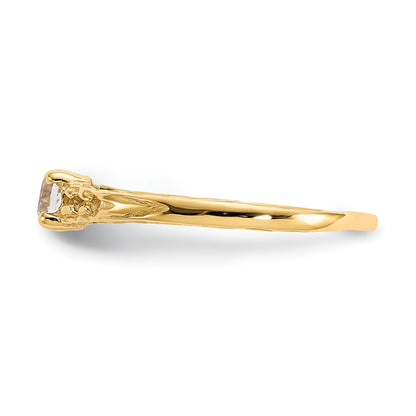 14k Madi K 3mm White Topaz Birthstone Size 3 Baby / Childrens Ring