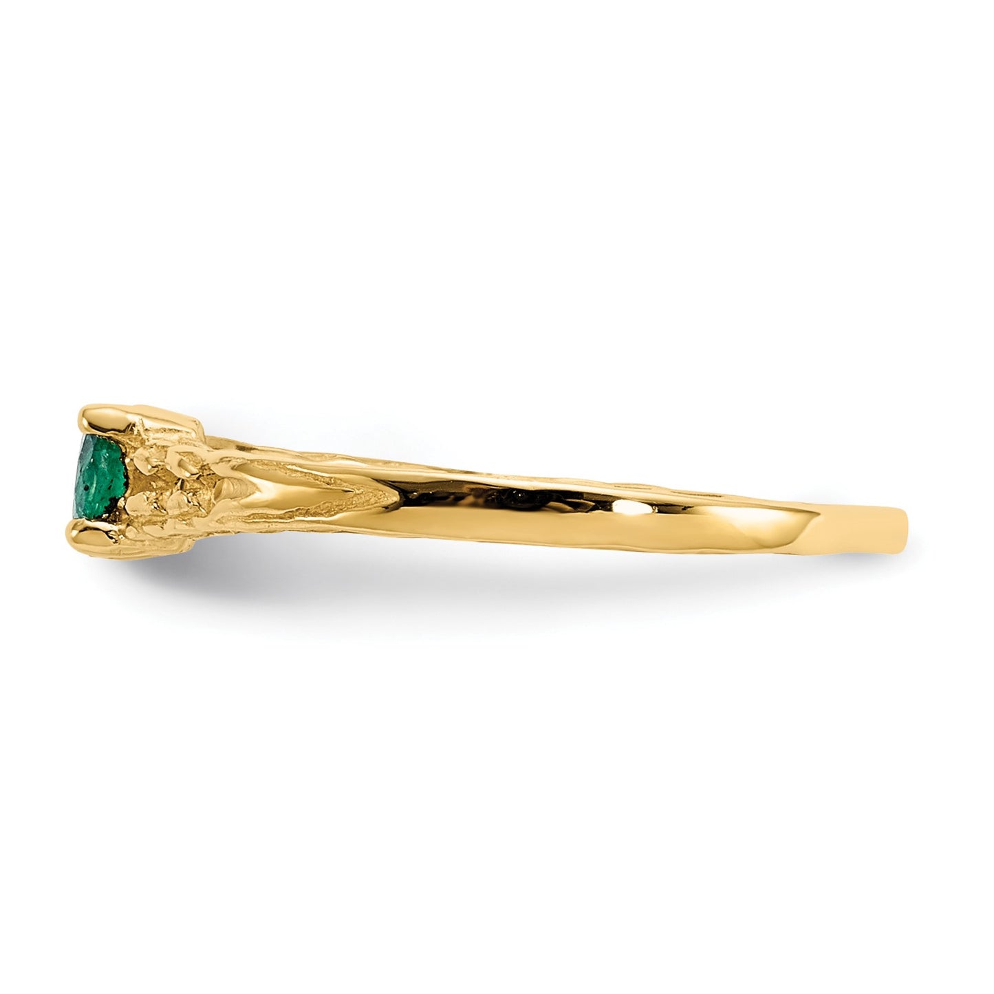 14k Madi K 3mm Emerald Birthstone Size 3 Baby / Childrens Ring