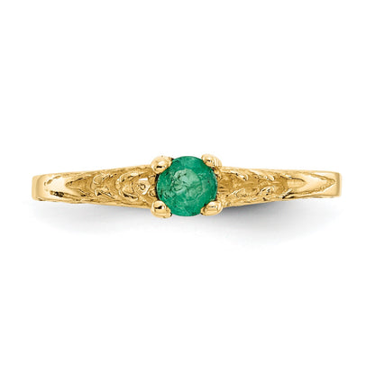 14k Madi K 3mm Emerald Birthstone Size 3 Baby / Childrens Ring