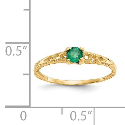 14k Madi K 3mm Emerald Birthstone Size 3 Baby / Childrens Ring