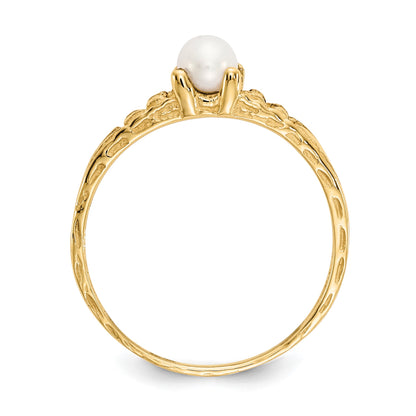 14k Madi K 3mm FW Cultured Pearl Birthstone Size 3 Baby / Childrens Ring