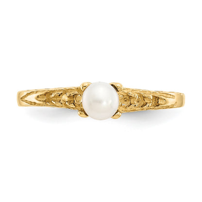 14k Madi K 3mm FW Cultured Pearl Birthstone Size 3 Baby / Childrens Ring