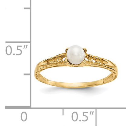 14k Madi K 3mm FW Cultured Pearl Birthstone Size 3 Baby / Childrens Ring