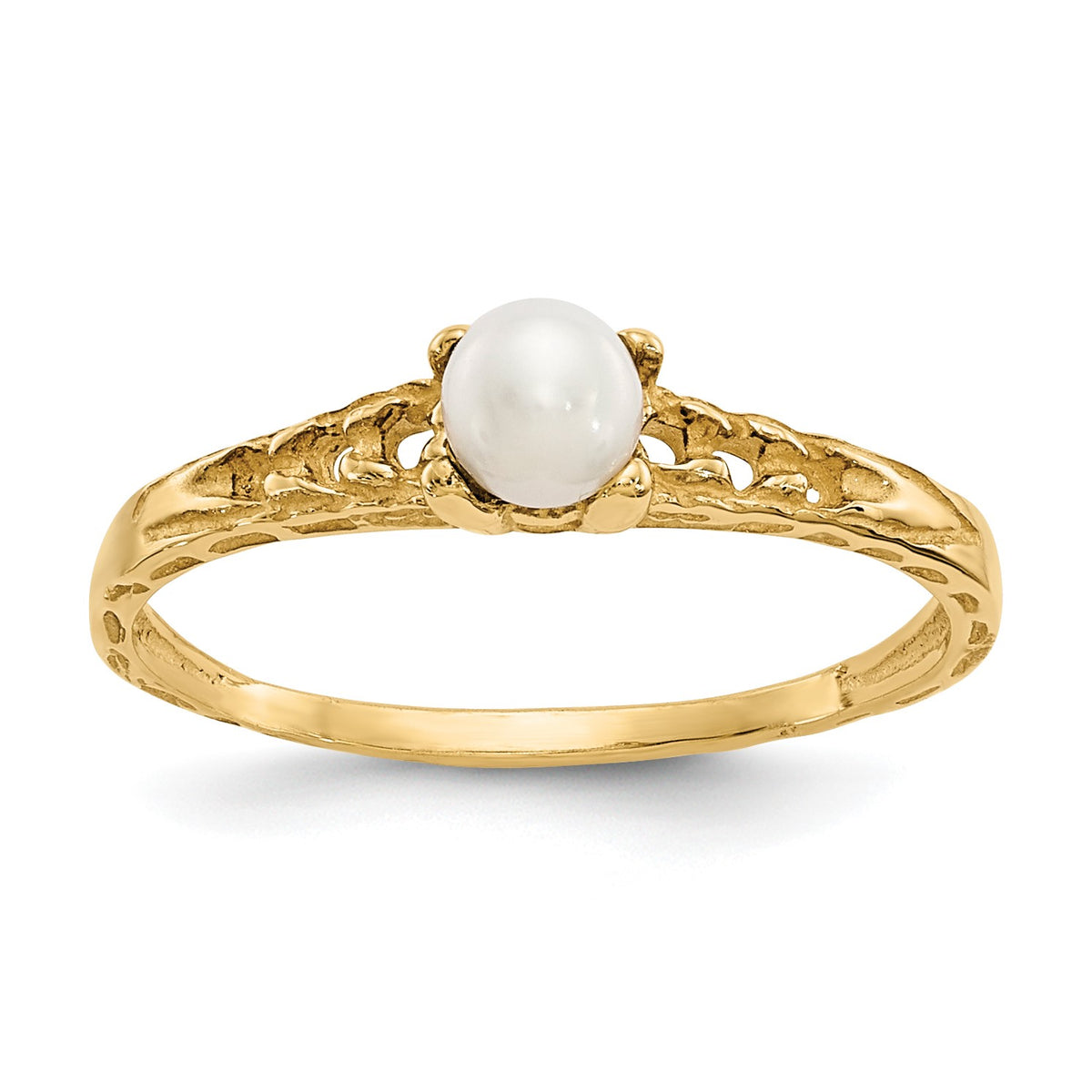 14k Madi K 3mm FW Cultured Pearl Birthstone Size 3 Baby / Childrens Ring