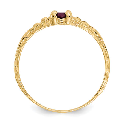 14k Madi K 3mm Ruby Birthstone Size 3 Baby / Childrens Ring