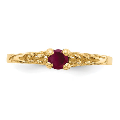 14k Madi K 3mm Ruby Birthstone Size 3 Baby / Childrens Ring