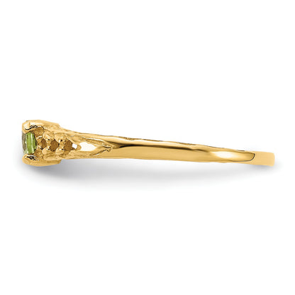 14k Madi K 3mm Peridot Birthstone Size 3 Baby / Childrens Ring