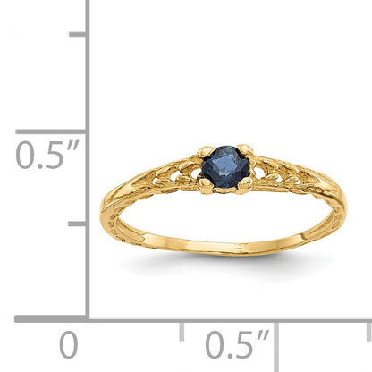14k Madi K 3mm Sapphire Birthstone Size 3 Baby / Childrens Ring