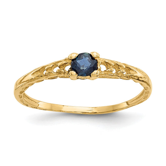 14k Madi K 3mm Sapphire Birthstone Size 3 Baby / Childrens Ring