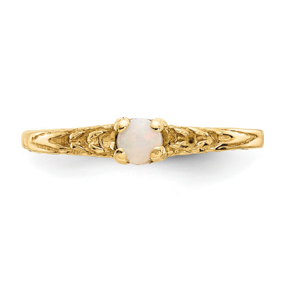 14k Madi K 3mm Opal Birthstone Size 3 Baby / Childrens Ring