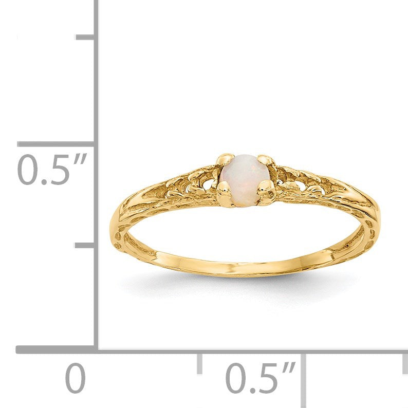 14k Madi K 3mm Opal Birthstone Size 3 Baby / Childrens Ring