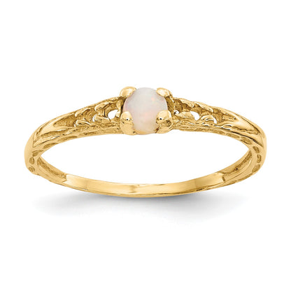 14k Madi K 3mm Opal Birthstone Size 3 Baby / Childrens Ring