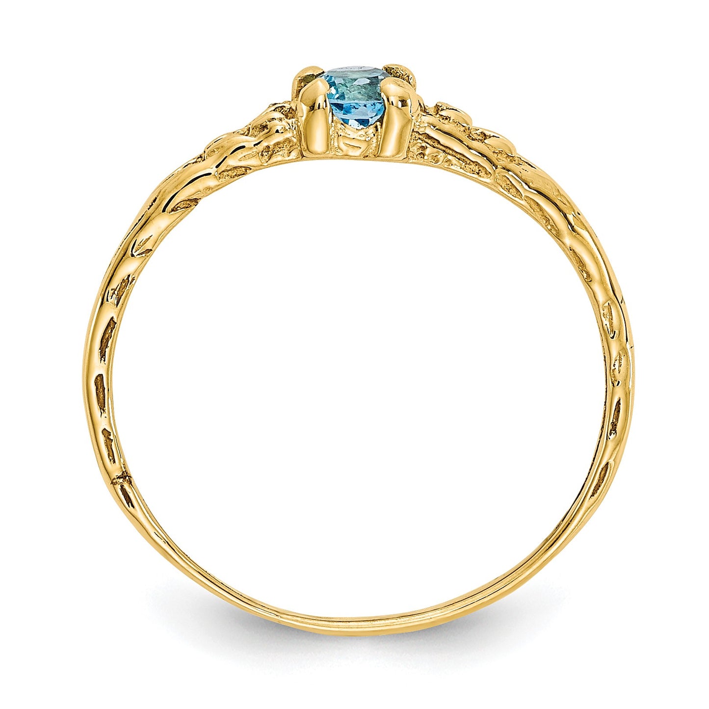 14k Madi K 3mm Blue Topaz Birthstone Size 3 Baby / Childrens Ring