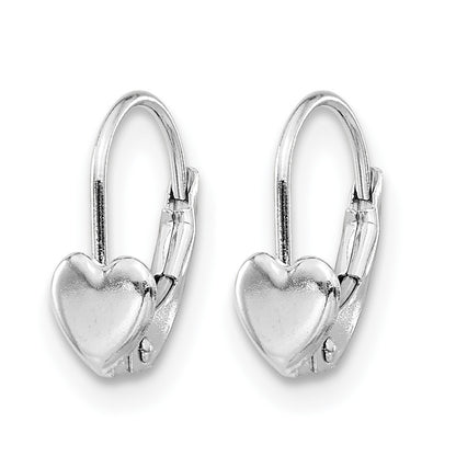 14k White Gold Madi K 5.00mm Heart Childrens Leverback Earrings