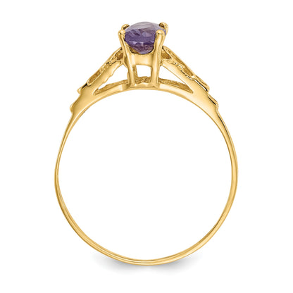14k Madi K 6x4mm Oval Synthetic Alexandrite Birthstone Size 5 Ring