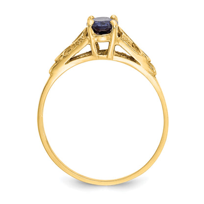 14k Madi K 6x4mm Oval Synthetic Sapphire Spinel Birthstone Size 5 Ring