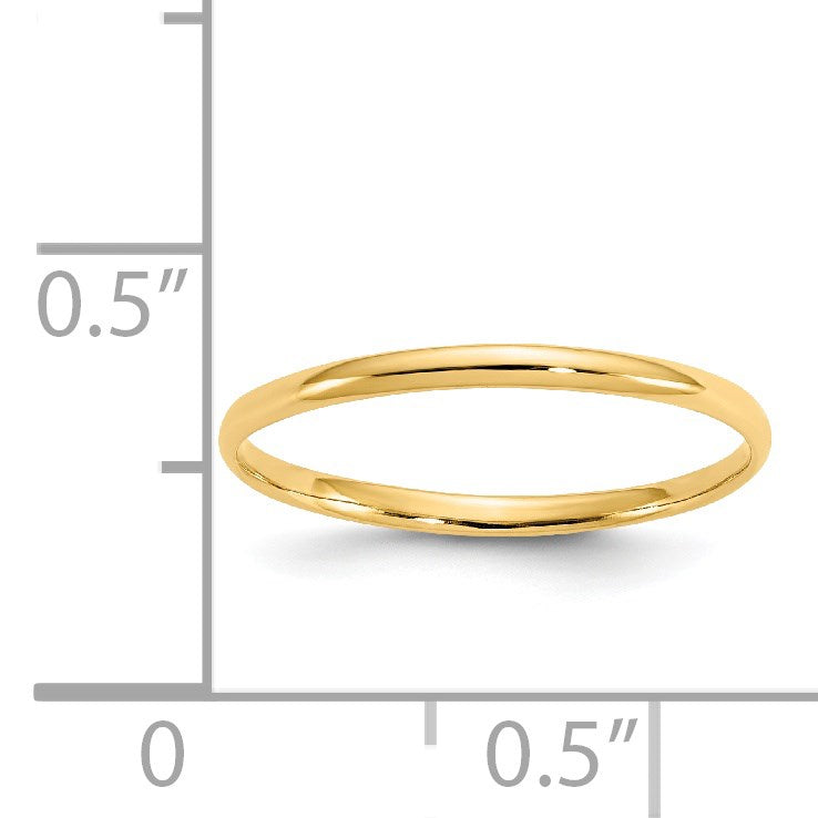 14k Madi K Polished 1mm Half Round Band Size 3 Baby / Childrens Ring