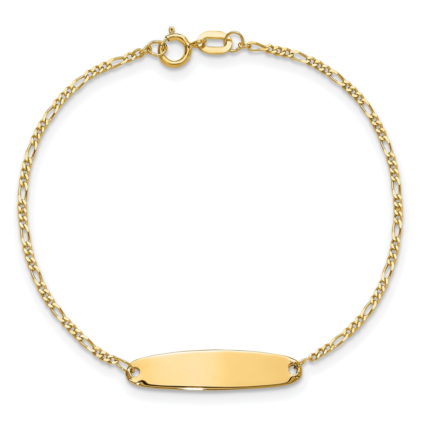 14k Madi K Figaro 5x22mm Oval 6 inch Baby ID Bracelet