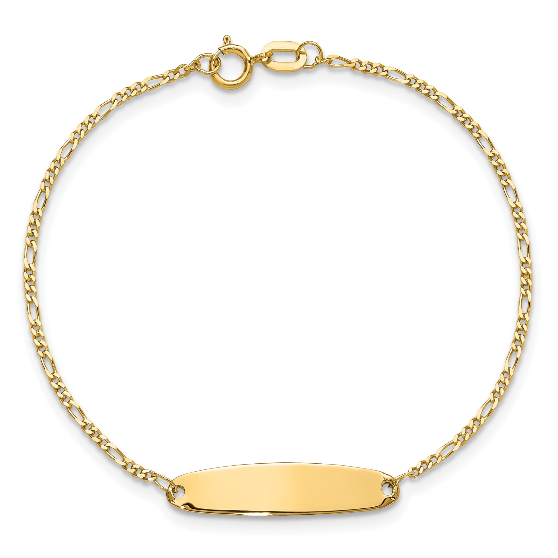 14k Madi K Figaro 5x22mm Oval 6 inch Baby ID Bracelet