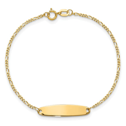 14k Madi K Figaro 5x22mm Oval 6 inch Baby ID Bracelet