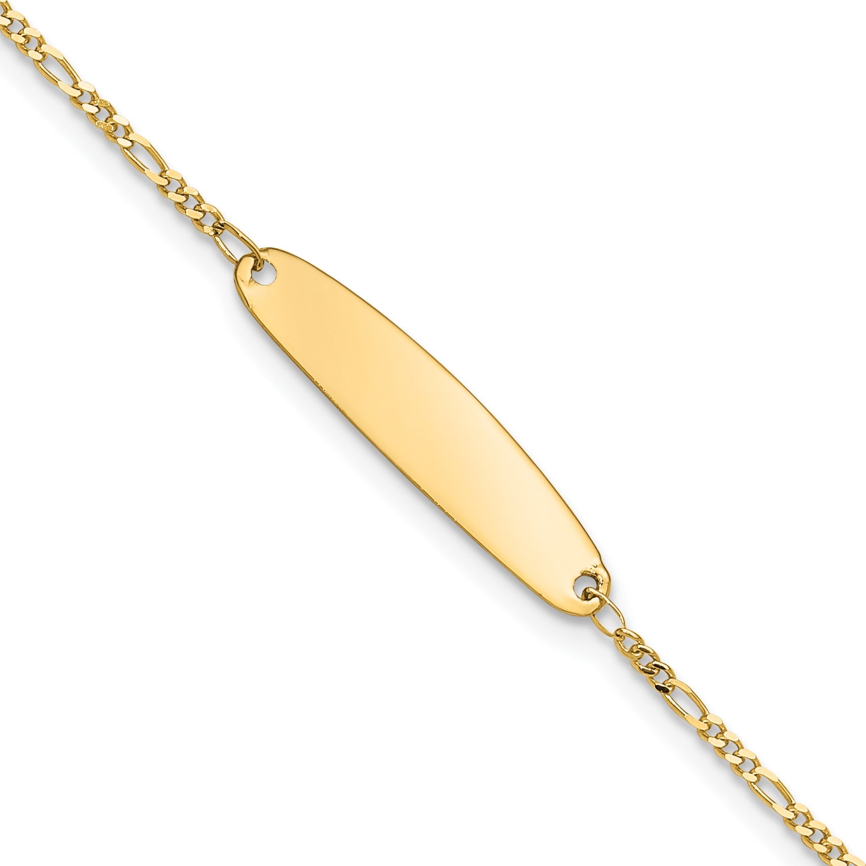 14k Madi K Figaro 5x22mm Oval 6 inch Baby ID Bracelet