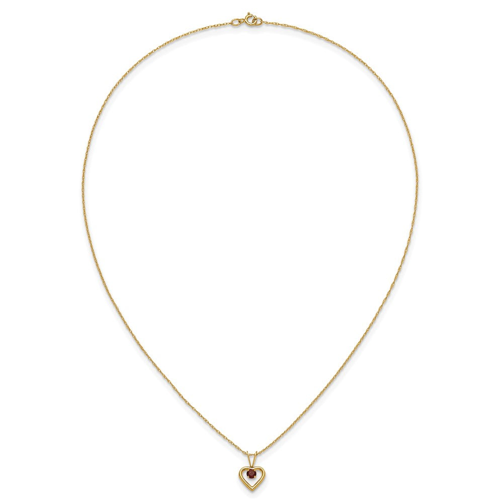 14k Madi K 3mm Garnet Heart Birthstone Necklace