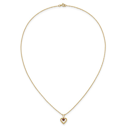 14k Madi K 3mm Garnet Heart Birthstone Necklace