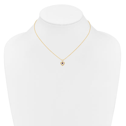 14k Madi K 3mm Amethyst Heart Birthstone 15 inch Necklace