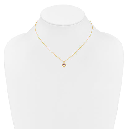 14k Madi K 3mm Rhodolite Garnet Heart Birthstone 15 inch Necklace