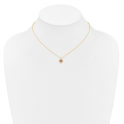 14k Madi K 3mm Ruby Heart Birthstone Necklace