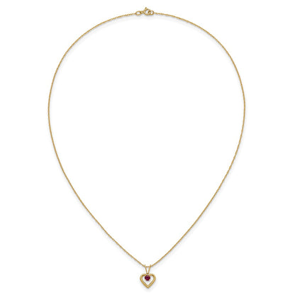 14k Madi K 3mm Ruby Heart Birthstone Necklace