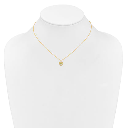 14k Madi K 3mm Peridot Heart Birthstone 15 inch Necklace