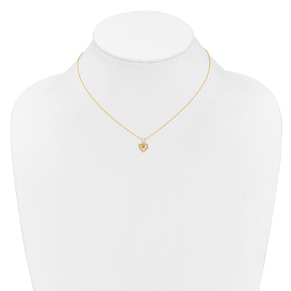 14k Madi K 3mm Citrine Heart Birthstone 15 inch Necklace