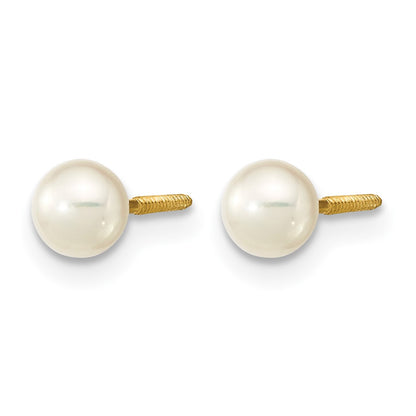 14k Madi K 4-5mm White Near-Round Freshwater Cultured Pearl Screwback Post Earrings