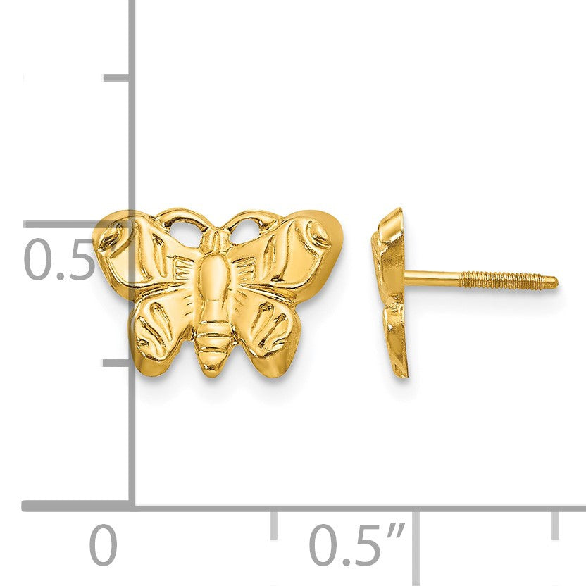 14k Madi K Butterfly Childrens Screwback Post Earrings