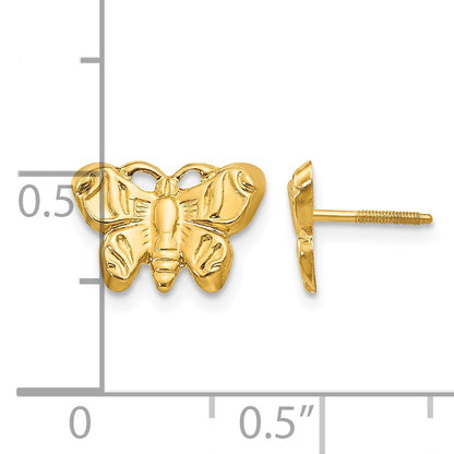 14k Madi K Butterfly Childrens Screwback Post Earrings