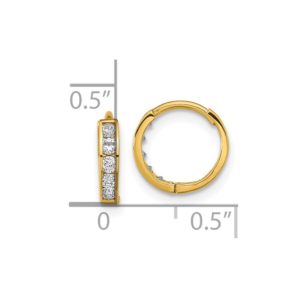 14k Madi K CZ Hinged Hoop Earrings