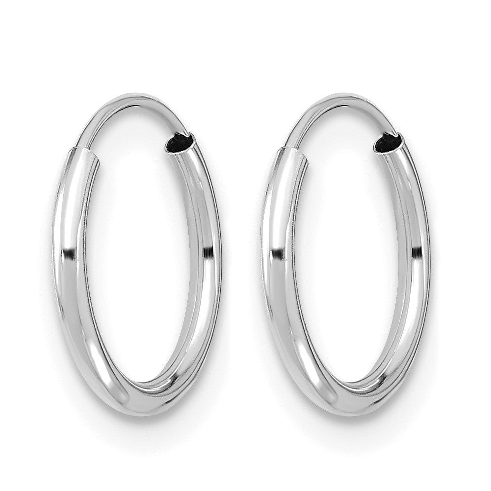 14k White Gold Madi K 1x12mm Endless Hoop Earrings