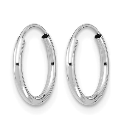 14k White Gold Madi K 1x12mm Endless Hoop Earrings