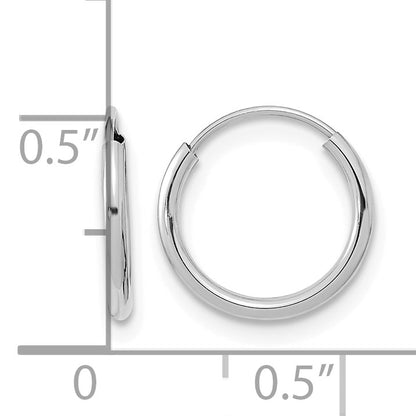 14k White Gold Madi K 1x12mm Endless Hoop Earrings