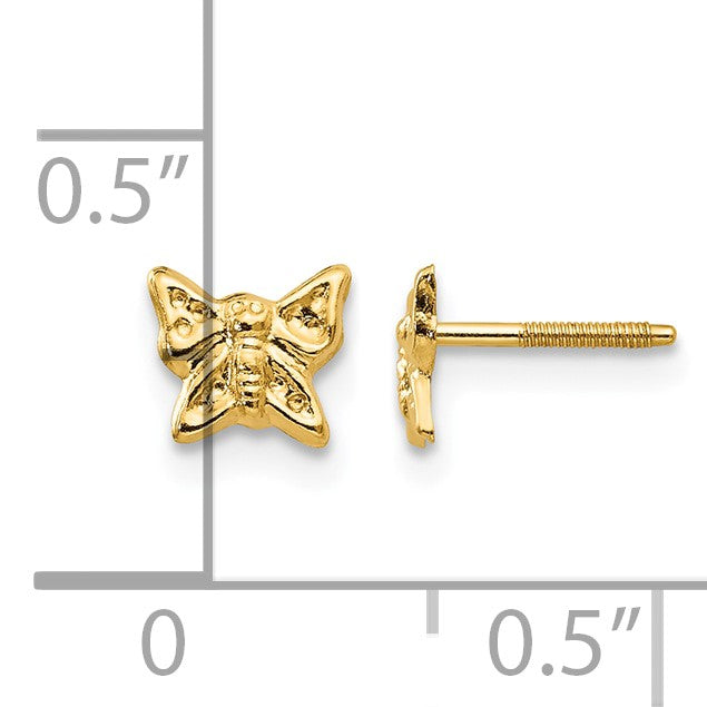 14k Madi K Butterfly Childrens Screwback Post Earrings