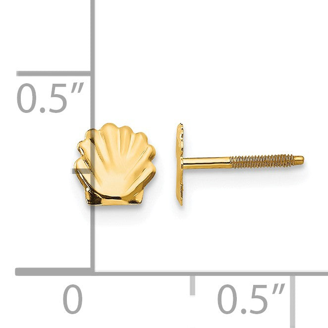 14k Madi K Shell Childrens Post Earrings