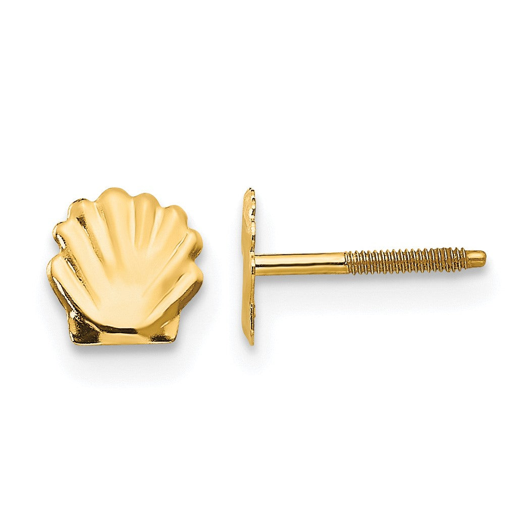 14k Madi K Shell Childrens Post Earrings