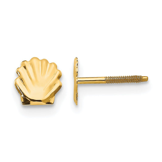 14k Madi K Shell Childrens Post Earrings