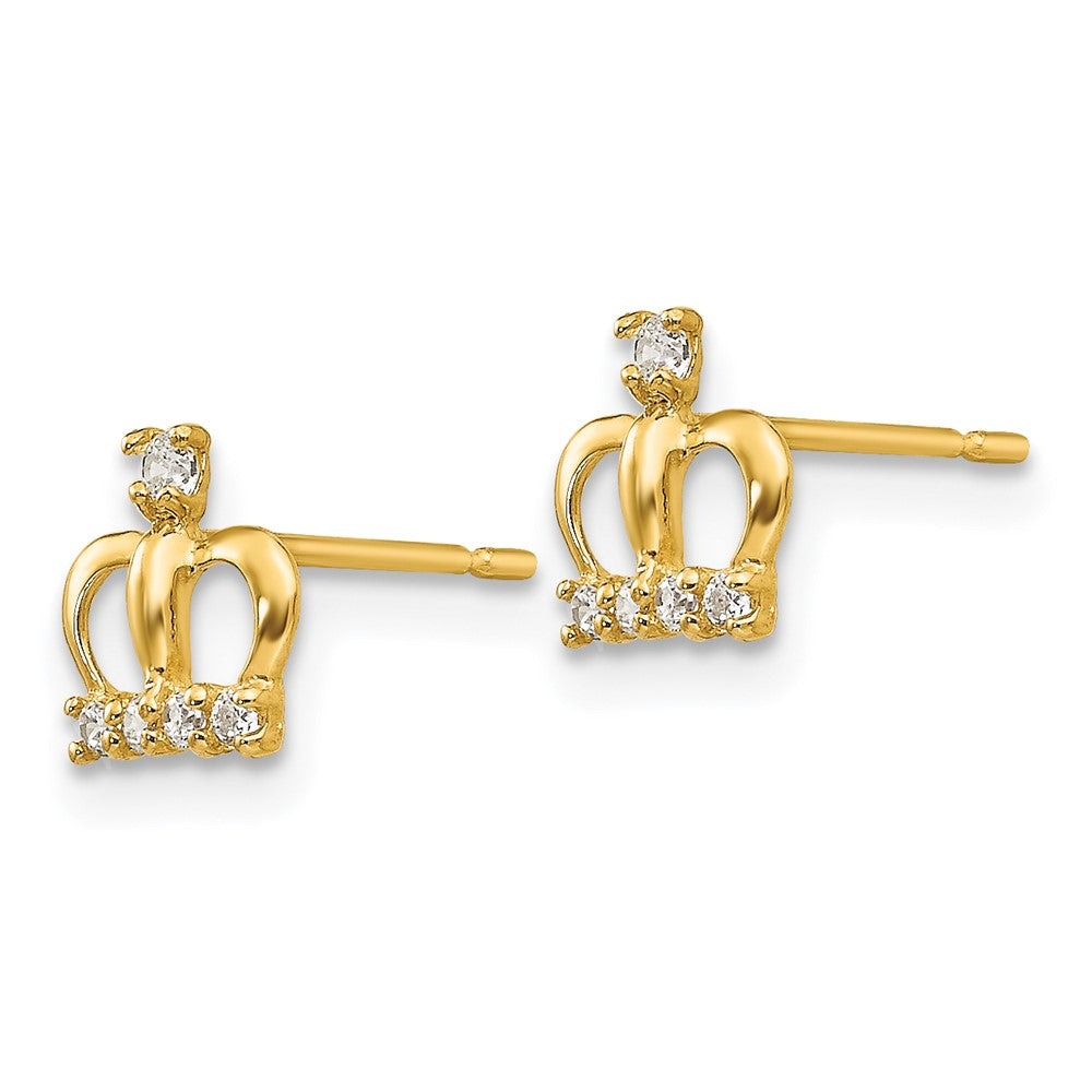 14k Madi K CZ Crown Post Earrings