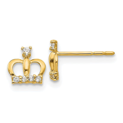 14k Madi K CZ Crown Post Earrings