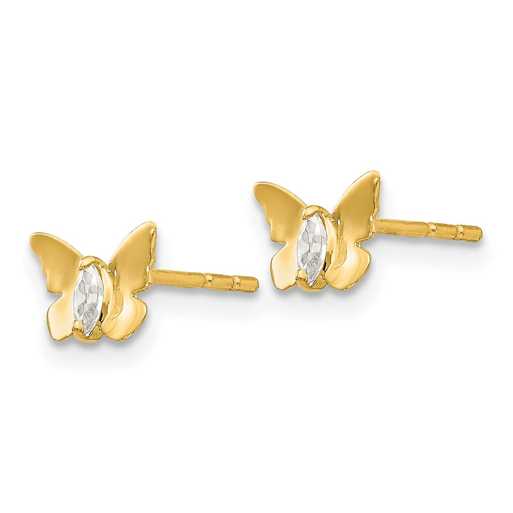 14k Madi K CZ Butterfly Baby Post Earrings