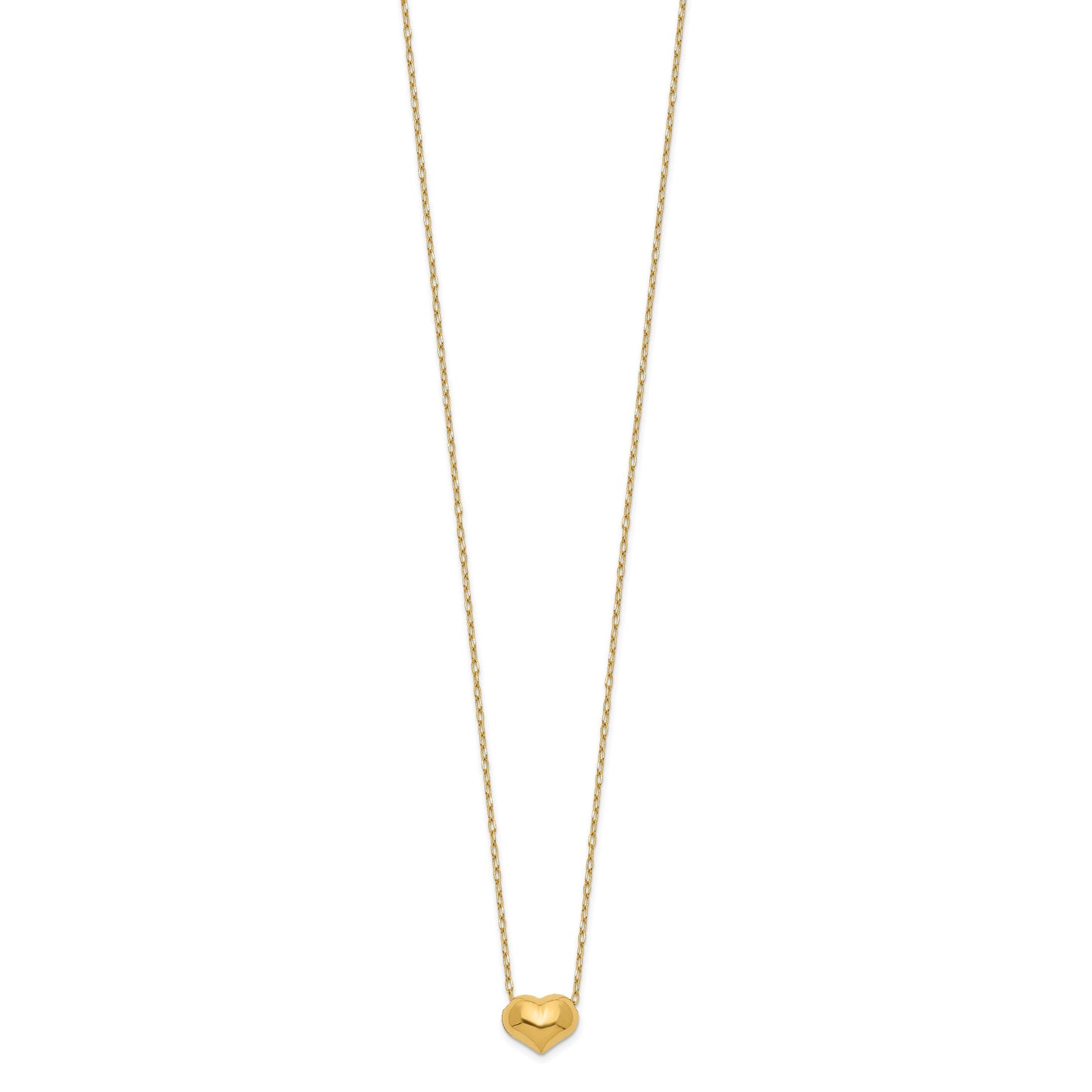 14k Madi K Small Hollow Heart 17 inch with 1 inch extender Necklace