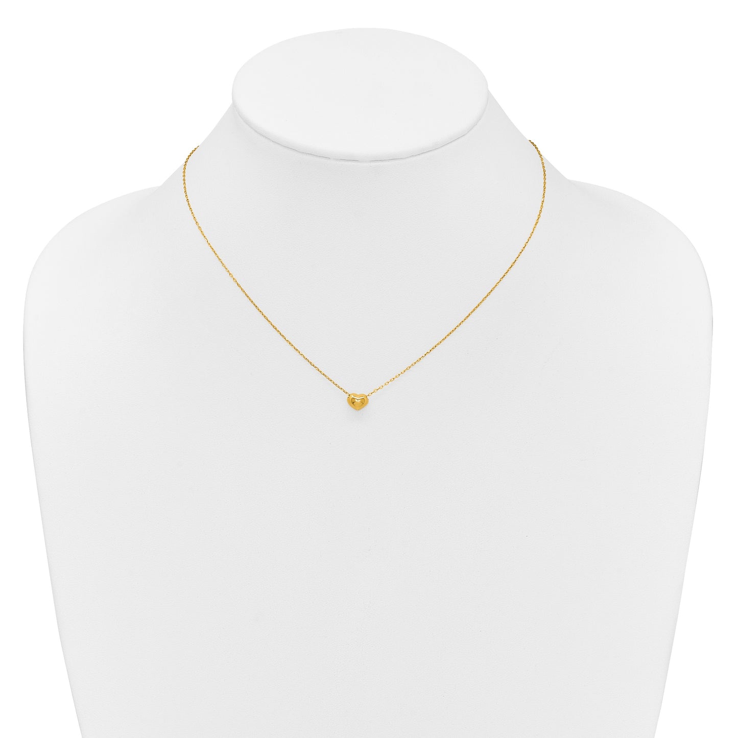 14k Madi K Small Hollow Heart 17 inch with 1 inch extender Necklace