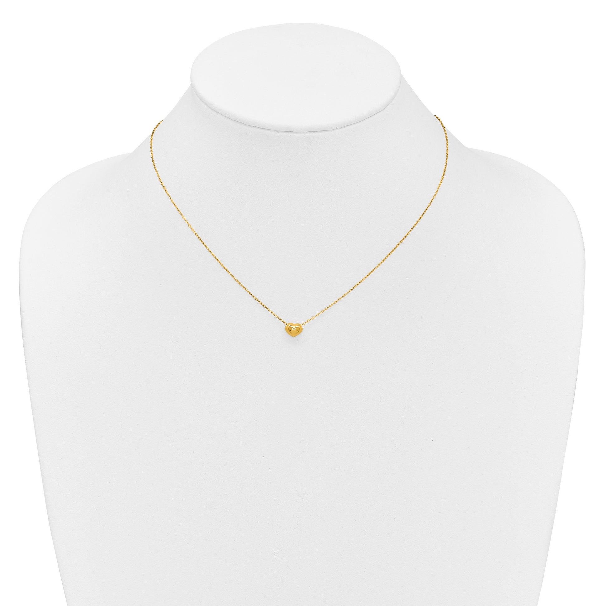 14k Madi K Small Hollow Heart 17 inch with 1 inch extender Necklace